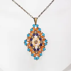 Pendant 45cm - Talia Rhombus M-Bronze Chain - Pendant 45cm - Laiton bronze